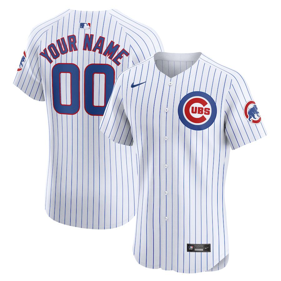 Men Chicago Cubs Nike White Home Elite Custom MLB Jersey->chicago cubs->MLB Jersey